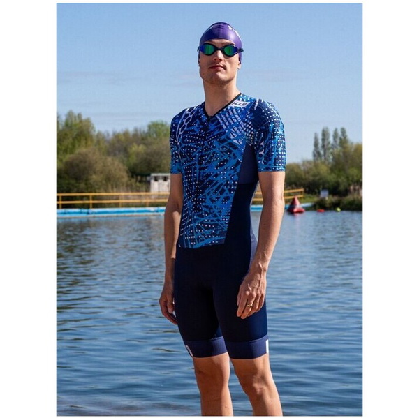 2026 HUUB Mens Collage Tri Suit COLTSNB - Navy / Blue